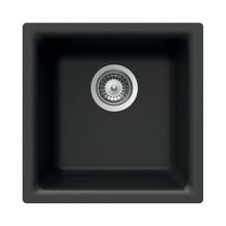 Houzer E-100 MIDNITE Quartztone 16" Midnite Granite Composite Topmount or Undermount Single Bowl Bar Sink