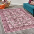thumbnail image 2 of Modern Decorative Rug, Bohemian Pattern of Vintage Floral and Pebble Like Designs Asymmetric Forms, Quality Carpet for Bedroom Dorm and Living Room, 6 Sizes, Pink and Dark Mauve, by Ambesonne, 2 of 4