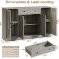 thumbnail image 2 of Buffet Cabinet with Storage, 55" Large Sideboard Storage Cabinet with Drawer, 4 Doors and Shelves, Modern Farmhouse Coffee Bar Table Kitchen Island Credenza for Kitchen, Entryway, Dining, Living Room, 2 of 15