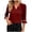 Red, variant on Tqcoqu Women's 3/4 Sleeve Tops Tunic Casual Pleated V Neck Business Work Blouses Office Shirts,Red,Women's S-XXL
