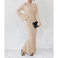 thumbnail image 5 of Women'S Long Sleeve Maxi Dress Ribbed Knit Boat Neck Bodycon Casual Dresses Going Out Outfits Color S, 5 of 9
