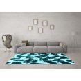 thumbnail image 3 of Ahgly Company Indoor Round Abstract Light Blue Modern Area Rugs, 7' Round, 3 of 4