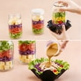 thumbnail image 6 of Lumikrypt 4 Pack Glass Salad Jars with Lids Meal Prep, 32oz Mason Jars, Two Small Built-in Boxes with Wet/Dry Separation for Salad Dressing and Dry Ingredients,Leakproof Lunch Container, 6 of 7