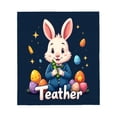 thumbnail image 2 of Durable Soft & Warm Flannel Blanket - Cozy Rabbit & Colorful Easter Eggs Design for Sofa Travel Bed Chair - Perfect for Spring, 2 of 5