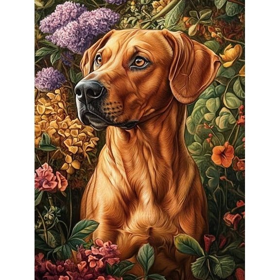 5D Rhodesian Ridgeback Diamond Art 12x16 Inch Full Drill Diamond Painting Kits for Adults & Beginners - DIY Art Crafts for Relaxation and Home Wall Decor 310A