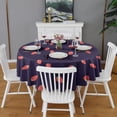 thumbnail image 2 of Red Strawberry Plants Dark Pattern Round Tablecloth 60"x60",Wrinkle Wipeable Table Cloth for Kitchen Dining Room Picnic Patio Party, 2 of 6