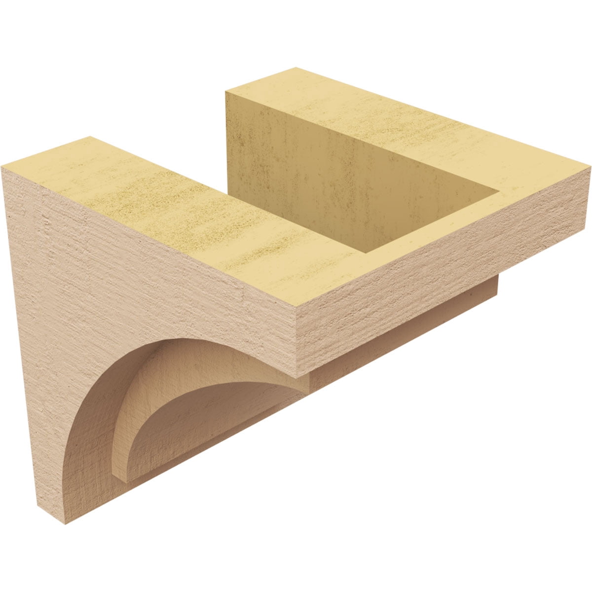 6"W x 6"D x 6"H Wide Rivera Rough Cedar Woodgrain TimberThane Corbel, Primed Tan