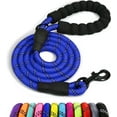 thumbnail image 1 of LAICAIW Rope Dog Leash 5 FT with Comfortable Padded Handle, Highly Reflective Threads Strong Dog Leash for Medium Dogs, 3/8 inch, Navyblue, 1 of 7