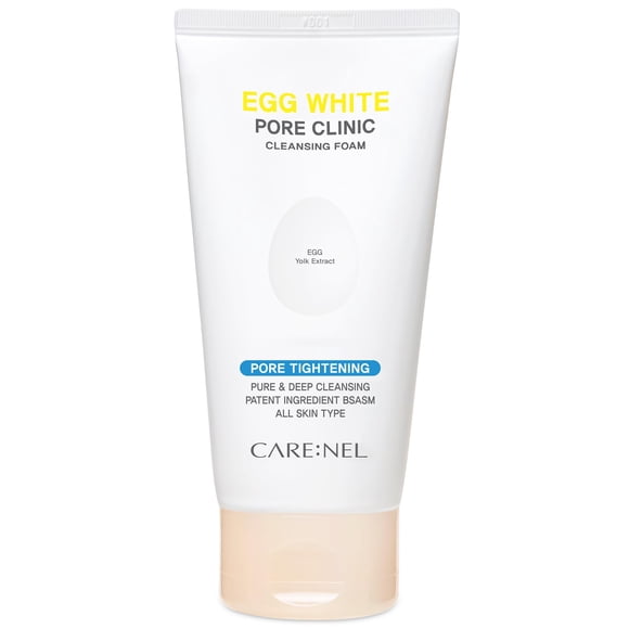 Limpiador facial espumoso coreano - Clínica de poros de clara de huevo - K Beauty Cuidado de la piel Toallitas limpias y transparentes Hidratante de aceite - Tratamiento de limpieza del acné para piel