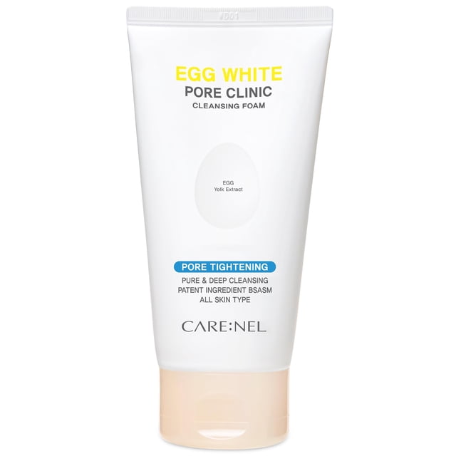Limpiador facial espumoso coreano - Clínica de poros de clara de huevo - K Beauty Cuidado de la piel Toallitas limpias y transparentes Hidratante de aceite - Tratamiento de limpieza del acné para piel
