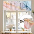 thumbnail image 7 of Gold Striped Valances for Windows, 60 x 18in, Marble Blue Pink Gradient Stripes Rod Pocket Kitchen Valance Curtain Light Filtering Window Treatments for Living Room Bedroom, 1 Panel, 7 of 7