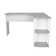 thumbnail image 5 of Modern L-Shaped Desk with Side Shelves, Grey, 5 of 9