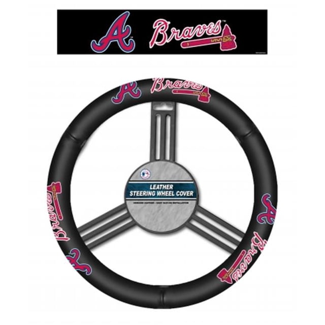 Fremont Die Atlanta Braves Leather Steering Wheel Cover
