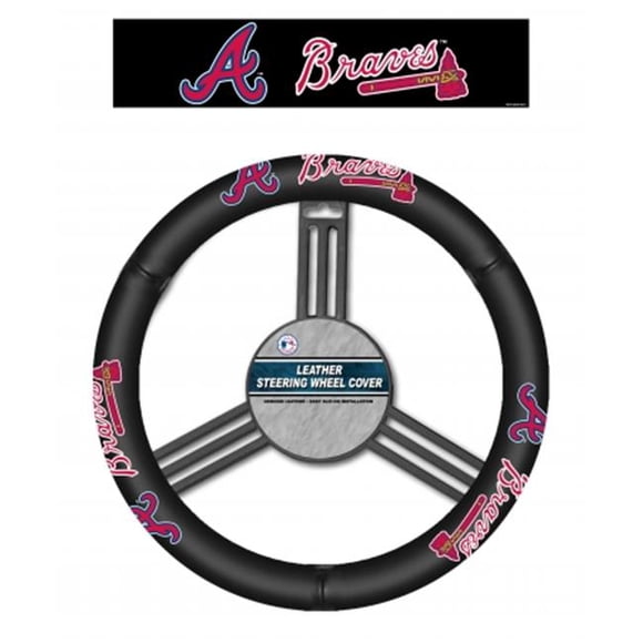 Fremont Die Atlanta Braves Leather Steering Wheel Cover