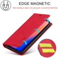thumbnail image 3 of Case Compatible with iPhone 12 Mini 5.4 inch 2020, Vintage Classic Matte Leather Wallet Case Flip Notebook Style Cover with Magnetic Closure Kickstand Card Slots - Red, 3 of 15