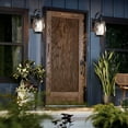 thumbnail image 3 of Retro 11.8 inch Matte Black and Barnwood accents Outdoor Wall Lantern Sconce with Clear Glass（2-Pack）, 3 of 9