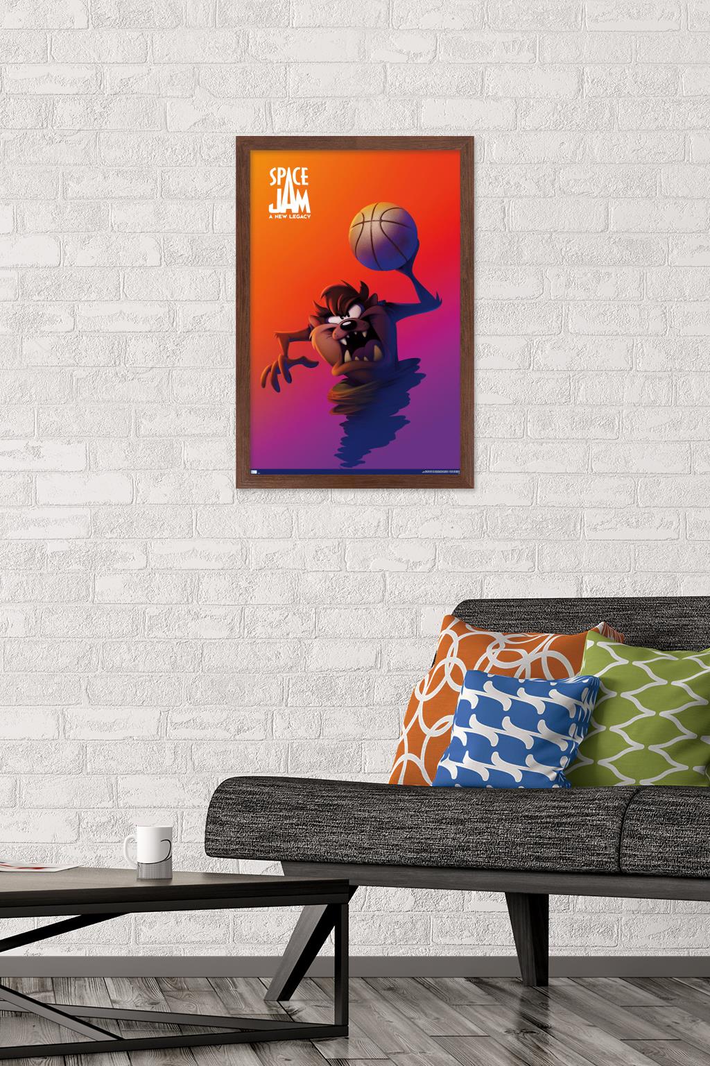 Space Jam: A New Legacy - Tasmanian DeVil One Sheet Wall Poster, 14.725" x 22.375", Framed