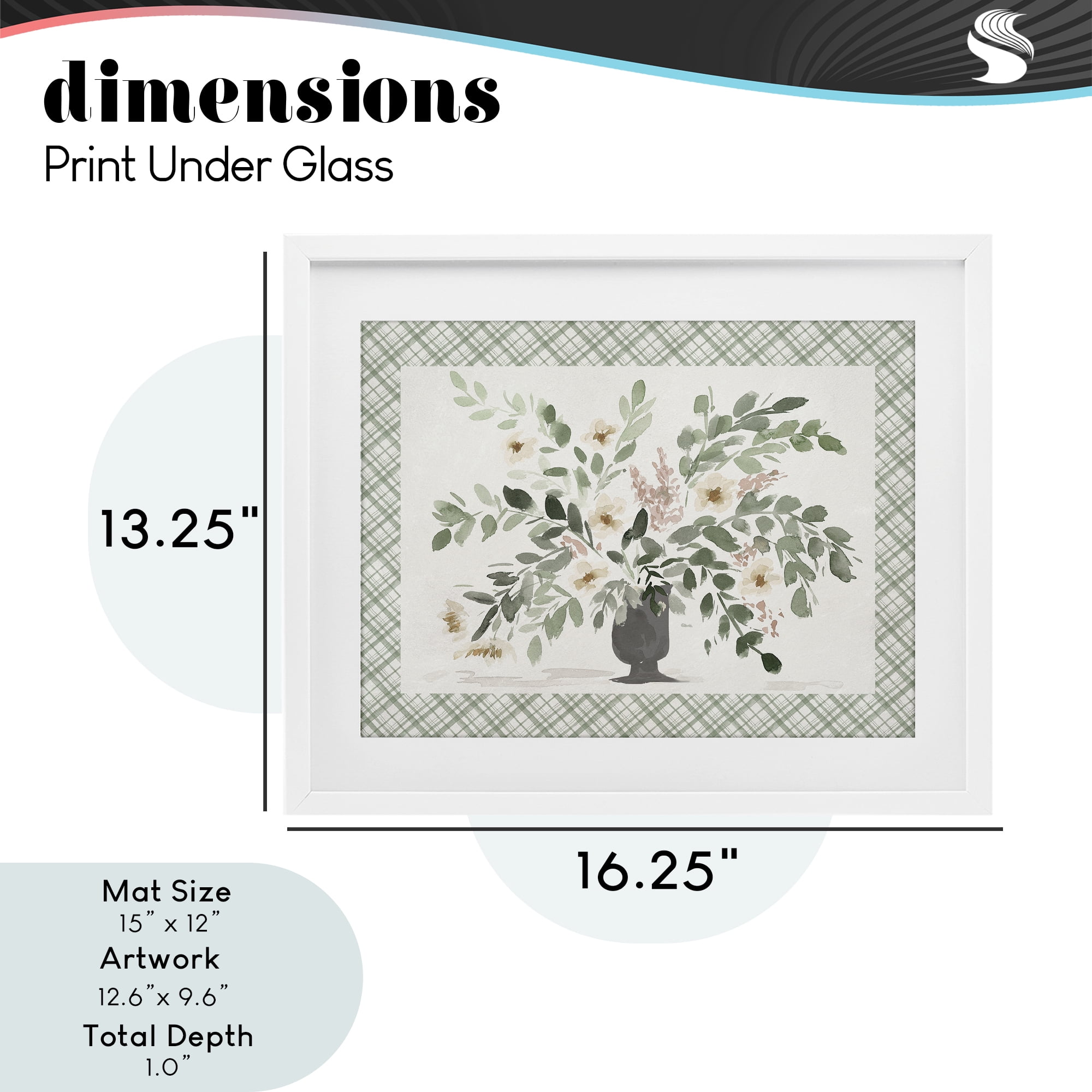 Stupell Industries Springtime Bouquet on Plaid White Framed Print Under Glass, design by Lucille Price