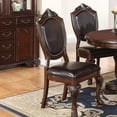 thumbnail image 3 of Dining Table Set 5 Pcs, 4 Wood Dining Chairs - A Beautiful Round Wooden Dining Table- Faux Leather Seat and Pedestal Base Round Table Faux Leather-B, 3 of 7