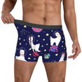 thumbnail image 2 of Kdxio Men's Boxer Briefs with Lama in Space Print - Comfortable and Breathable Underwear for Everyday Wear, 2 of 7