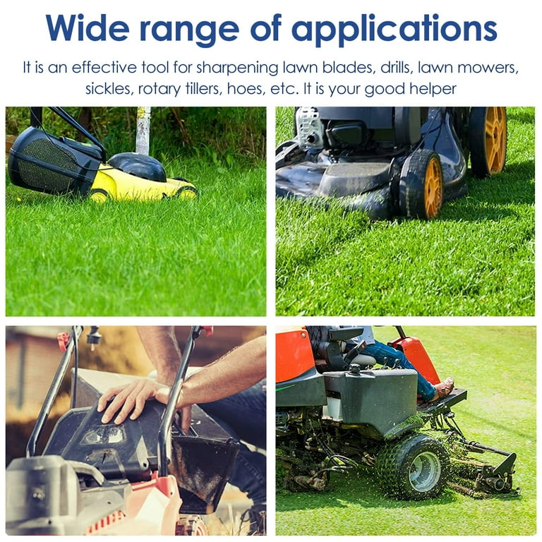 verlacod 5pc Lawn Mower Blade Sharpener Reusable Sharp Wear Resistant Grinder Wheel Stone with Blade Balancer Drill Attachment Grinding Accessories