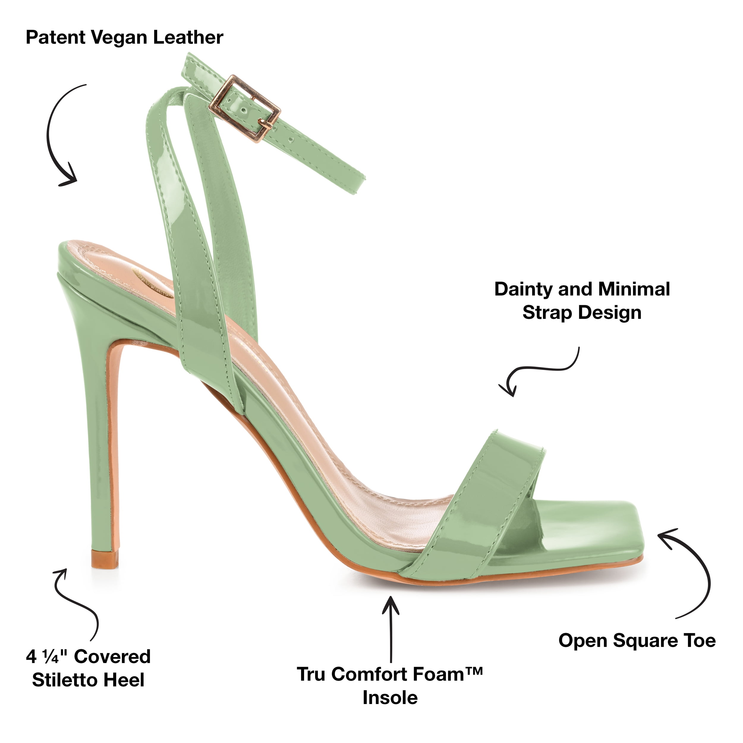 Journee Collection Womens Dorian Patent Open Toe Pumps