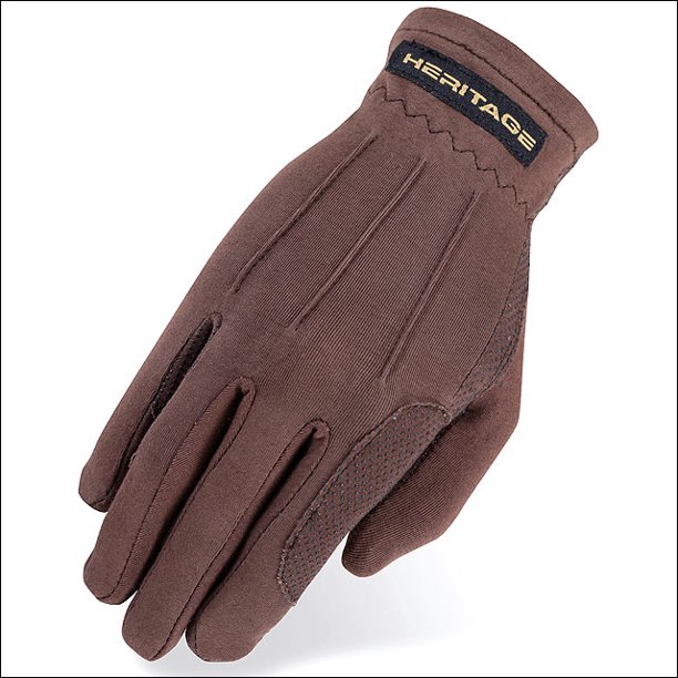 Size 5/6 Heritage Power Grip Horse Riding Gloves Brown