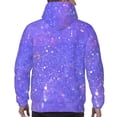 thumbnail image 3 of Bingfone Purple Glitter Men's Drawstring Hoodie Long Sleeve Pocket Sweatshirts-4X-Large, 3 of 6