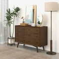 thumbnail image 6 of Francesca Modern Bedroom 6 Drawers Dressers in Solid Wood Walnut Brown, 6 of 8