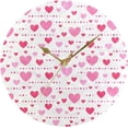 thumbnail image 5 of GZHJMY Round Digital Clock Romantic Pink and Red Love Hearts Creative Decorative Quiet Not Ticking Clock,Bedroom Living Room Bathroom Kitchen Office Wall Ornament (Black 10x10In), 5 of 7