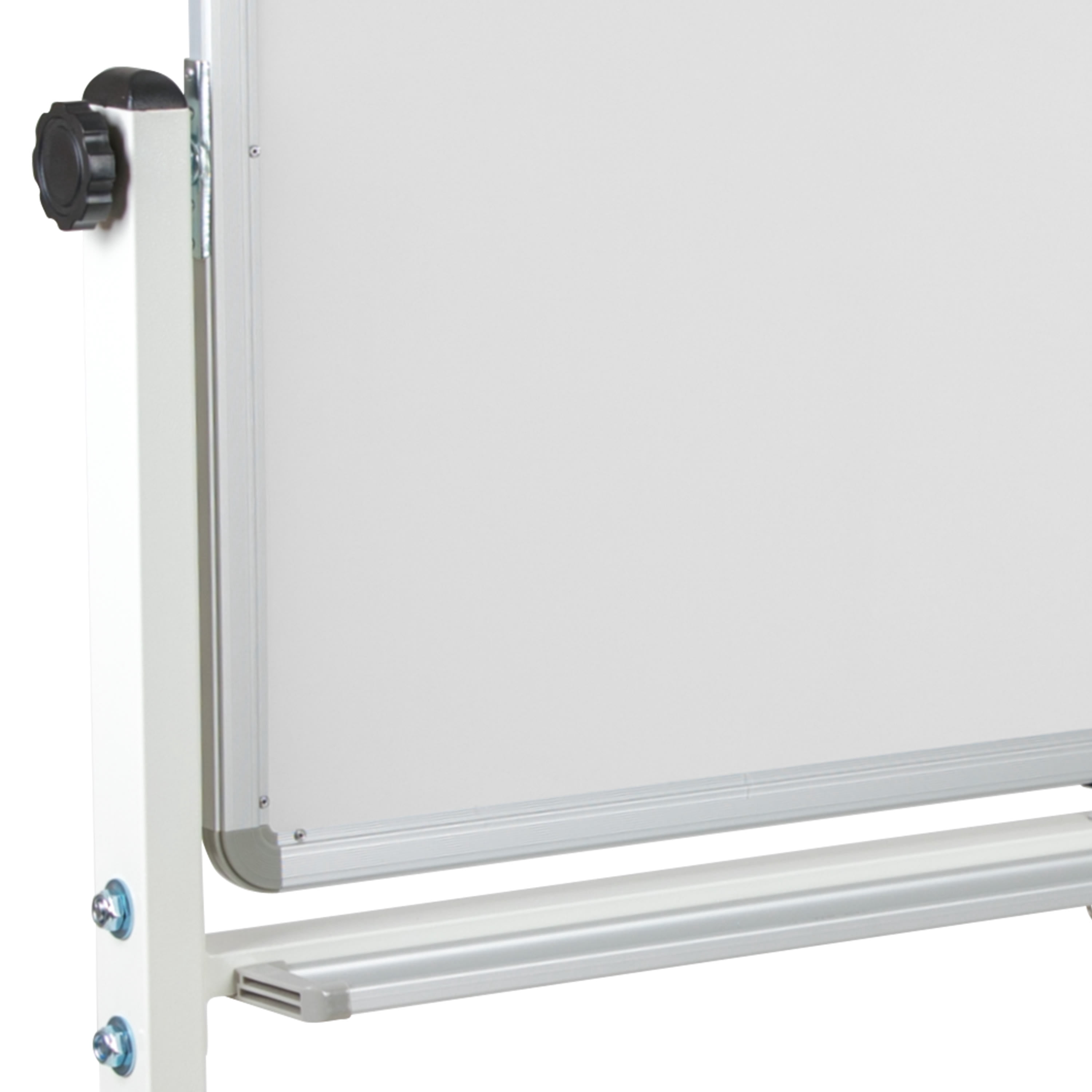Emma + Oliver Double-Sided Mobile White Board with Pen Tray, 45.25"W x 54.75"H