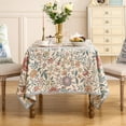 thumbnail image 3 of Designer Vintage Linen Small Rectangle Tablecloth,William Morris Floral Colorful Pattern Table Cloth,Decor Table Cover for Kitchen,Dining,Thanksgiving,Christmas,55"*71"-Flowershadow a, 3 of 8