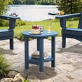 thumbnail image 7 of SERWALL Round Outdoor Side Table, All Weather Use Double Layer Patio Side Table, HDPE Adirondack End Table for Patio, Garden, Deck - Blue, 7 of 7