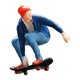 thumbnail image 5 of Figura en miniatura de niño patinador a escala 1:64, figura de diminuta, muñeco, accesorio, adorno de mesa de , juguete, modelo realista, 5 of 9