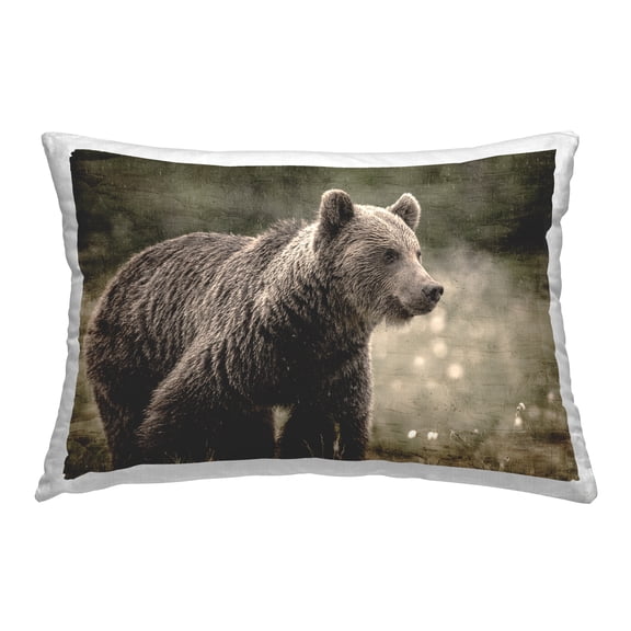Stupell Industries Wild Bear Portrait Decorative Printed Throw Pillow, 14 x 20