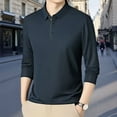 thumbnail image 4 of Polo T Shirts For Men Long Sleeve Classic Solid Color Collared Casual Business Golf Shirts, 4 of 7