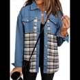 thumbnail image 2 of Chaqueta Vaquera Estilo Boyfriend, Informal, de Larga, con Botones y Bolsillos, para Mujer Azul L, 2 of 9