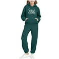 thumbnail image 3 of Piuwrlz Children's Sweatsuits Sets Girls Two Piece Jogger Set Pocket Christmas Round Neck Sweats and Sweatpants Green Size 5 Years, 3 of 9