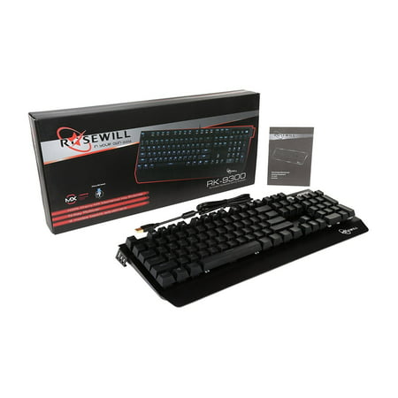 ROSEWILL Clicky Mechanical Gaming Keyboard with Cherry MX Blue Switch Backlit Blue LED  Keyboard (Best Cherry Mx Blue Keyboard)