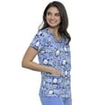 thumbnail image 3 of Tooniforms Women Scrubs Top, V-Neck, TF633, L, Jog To The Rhythm, 3 of 7