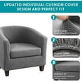thumbnail image 2 of TOPCHANCES Jacquard Club Chair Slipcover with Cushion Cover, 2-Piece Stretch Tub Chair Cover, grey, 2 of 9
