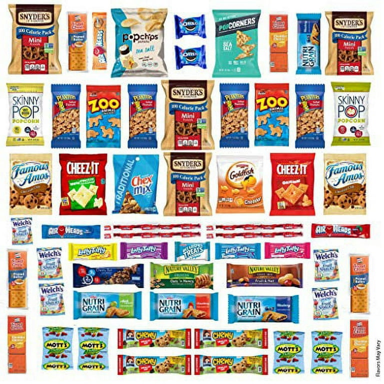 Snack Box Variety Pack, (20 Count) valintines Candy Gift Basket - College  Student Care Package, Thanksgiving, Xmas Food Arrangement Chips, Cookies,  Bars - Birthday Treats for Adults, Kids