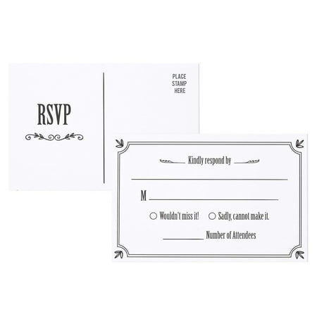 RSVP Cards - 50-Pack RSVP Postcards, Response Card, Wedding Return Cards - RSVP Reply for Wedding, Engagement Party, and Party Invitation Postage Saver, 4 x 6