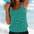 thumbnail image 5 of TOWED22 Womens Blouson Tankini Top No Bottom Loose Fit Swim Top Modest Tank Top（Green,L）, 5 of 7