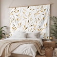 thumbnail image 3 of Yellow Brown Leaf Tapestry for Bedroom Wall Hanging Tapestry, Modern Botanical Foliage Plant Country Ceiling Backdrop Tapestries Poster Blanket Wall Decor for Teens Room Living Room Dorm 59" x 79", 3 of 8
