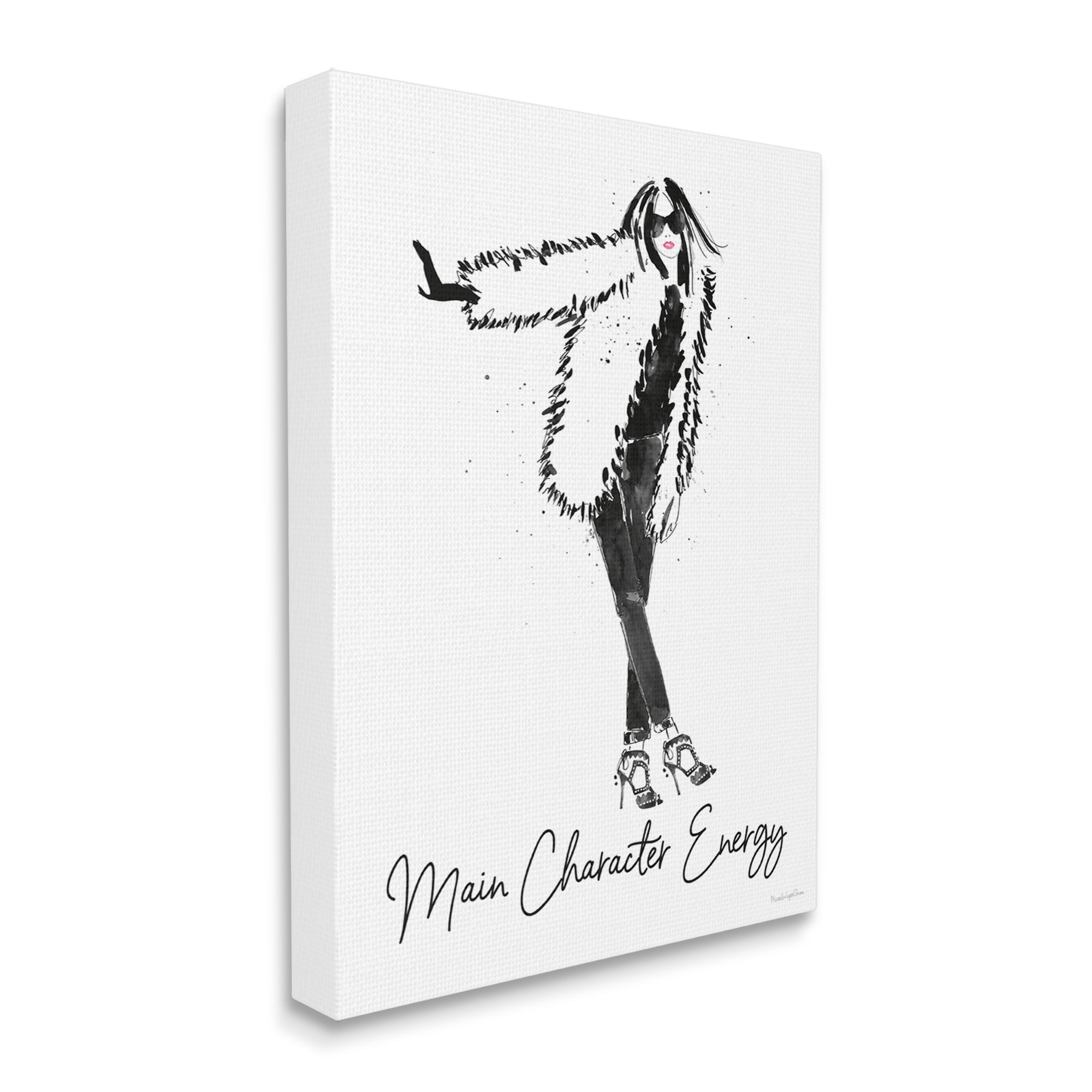 Stupell Industries Glam Main Character Energy Chic Fashion Woman Graphic Art Gallery Wrapped Canvas Print Wall Art, Design by Mercedes Lopez Charro