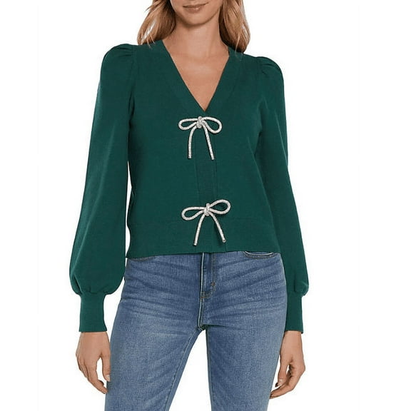 Express Women's Bow Cardigan June Bug XXL