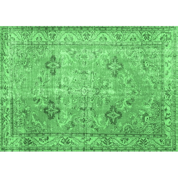 Ahgly Company Indoor Rectangle Persian Emerald Green Traditional Area Rugs, 3' x 5'
