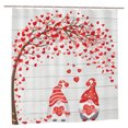 thumbnail image 2 of JOOCAR Rustic Farmhouse Valentines Day Shower Curtain, Romantic Gnome Couple Red Heart Tree Gray Wooden Board Print Bathroom Curtains, Decorative Fabric Bath Curtain with 12 Hooks, 72X72 Inch, 2 of 7