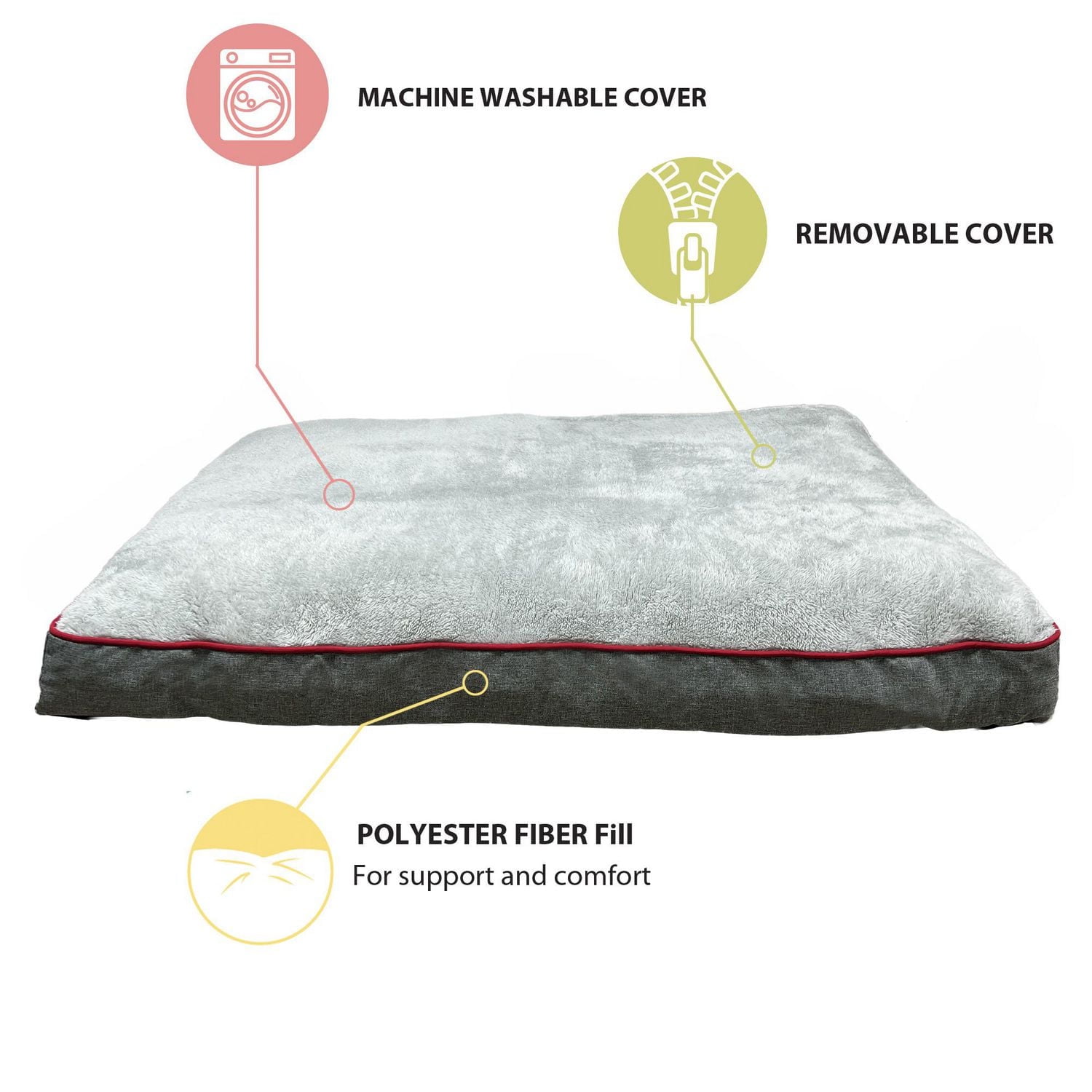 Canadiana Plaid Large Dog Bed, 27x36" Large Dog Bed